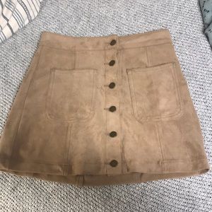 Tan button up skirt